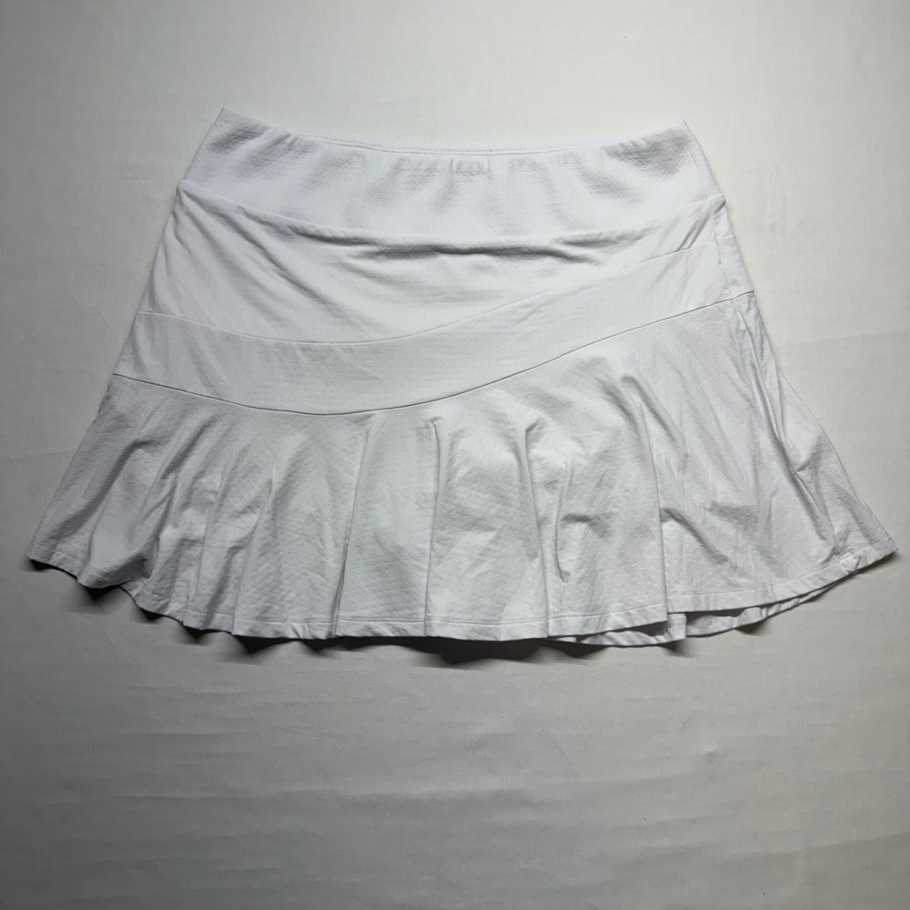 IBKUL White Golf Skort L UPF 50+ Athletic Tennis Pleated Stretch Cooling